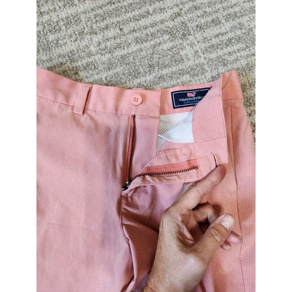 Vineyard Vines Performance Club Boy's Salmon Pink Chino Shorts Size 8